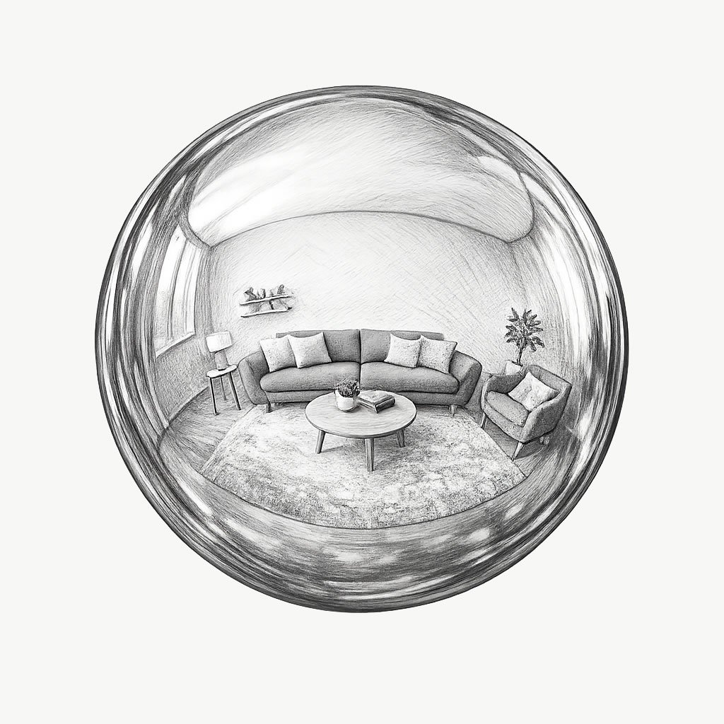 Esempio di virtual tour 360 per interni residenziali, esperienza immersiva firmata F360