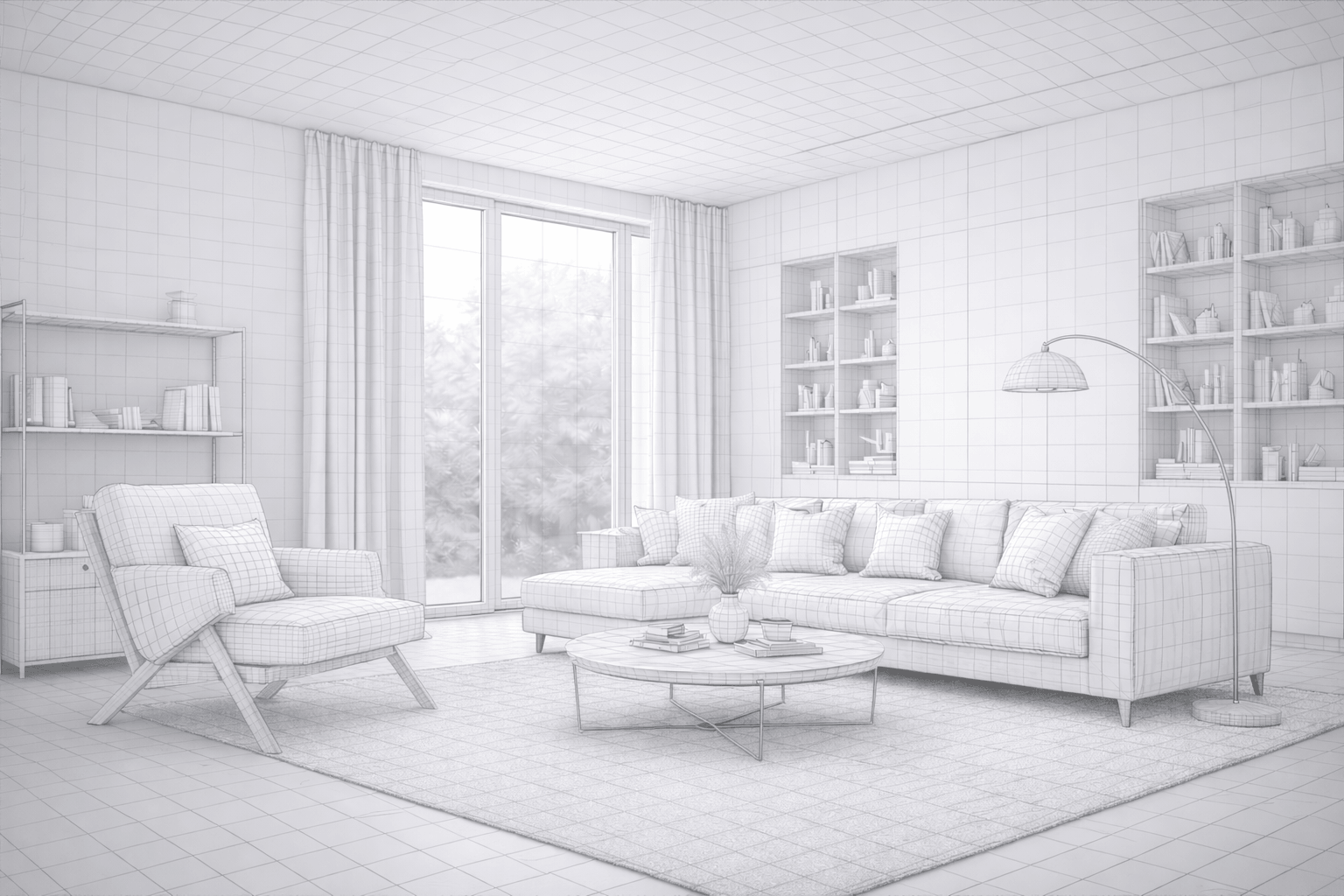 render-interni-wireframe-visualizzazione-architettonica