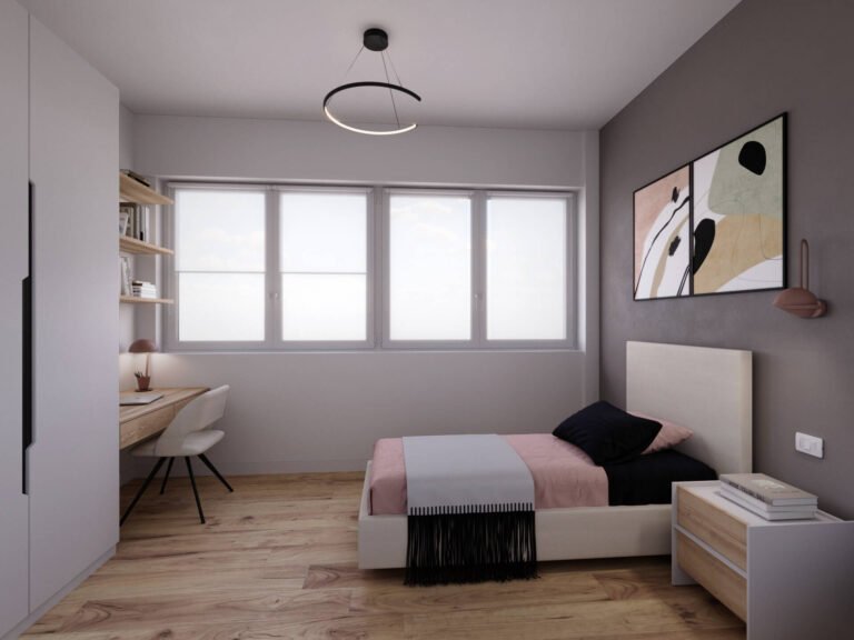 render quadrilocale Bologna cameretta singola