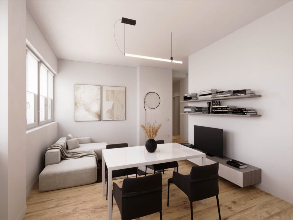 render open space soggiorno cucina