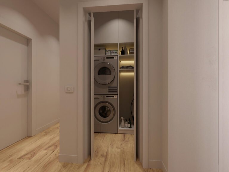 render quadrilocale Bologna ripostiglio con zona lavanderia